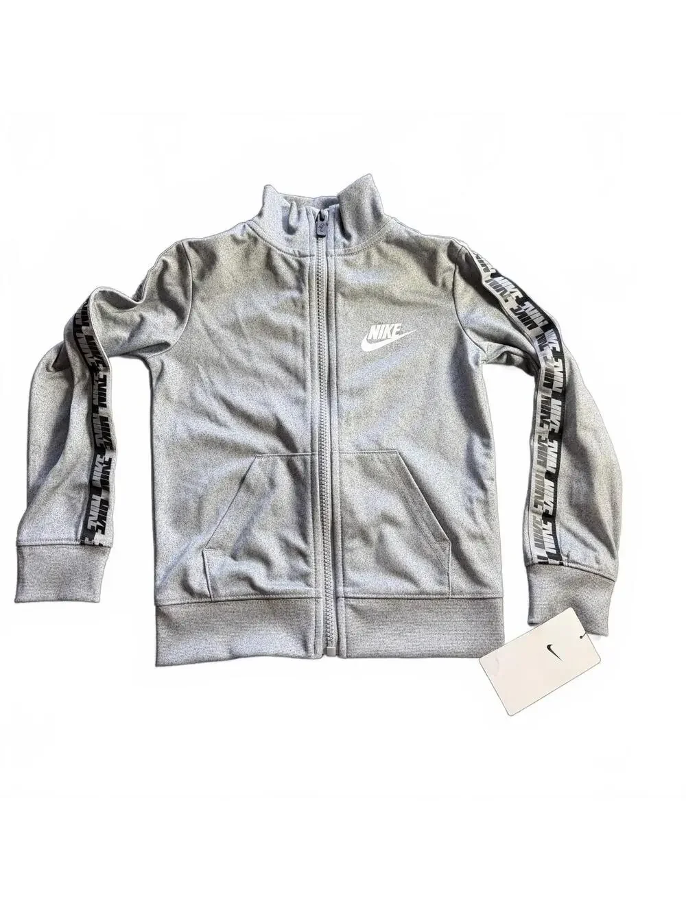 NIKE boys Heather grey boys full zip up high neck lightweight jacket size 4 NWT